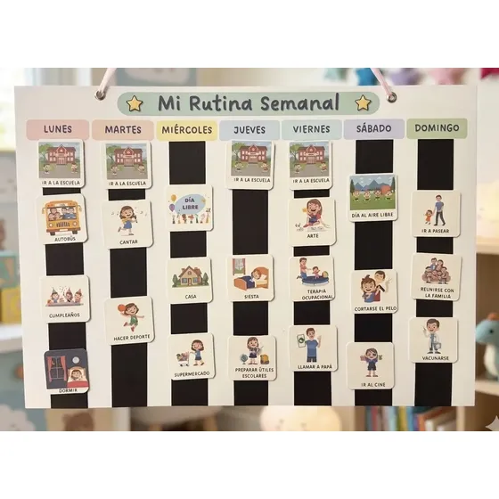 Agenda Visual Semanal Y Pictogramas Nena Rutinas Autismo Tea