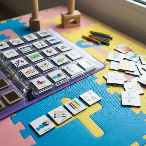 Pictogramas Madera Carpeta+atril Autismo Mod Niños.