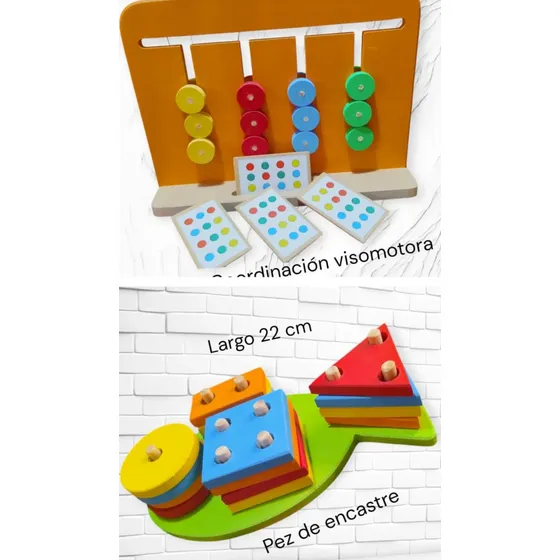 Set Juguetes Didácticos De Madera