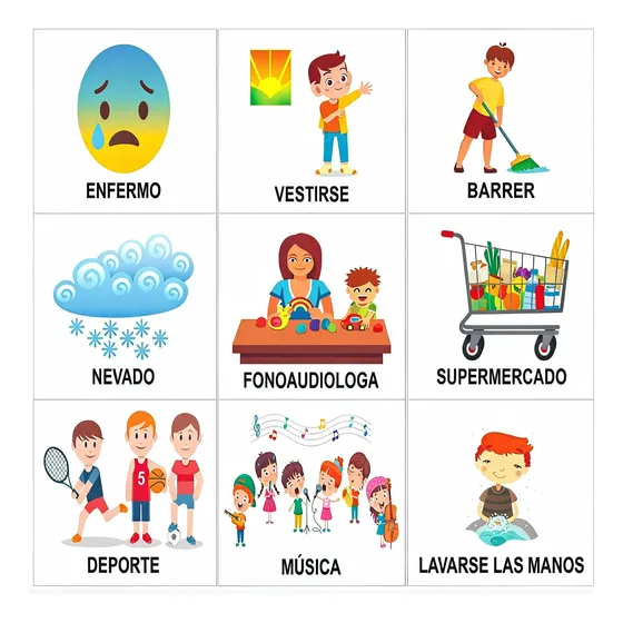 Agenda Visual Semanal Magnetica +72 Pictos Niños Autismo