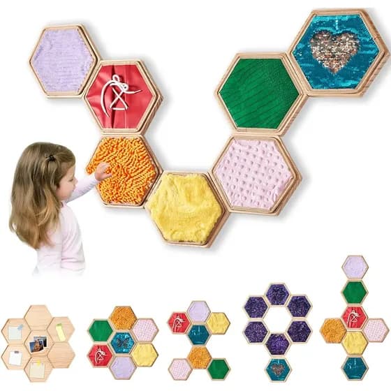 Panel Sensorial Madera Infantil 13 Piezas Para Autismo