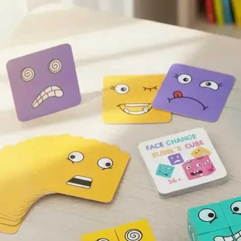 Juego Emociones Cubos Expresiones Timbre Cartas Didáctico Chufi Bebés