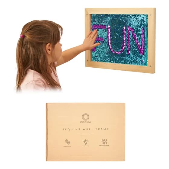 Cuadro Sensorial Con Lentejuelas Para Niños Con Autismo Tgd Turquesa