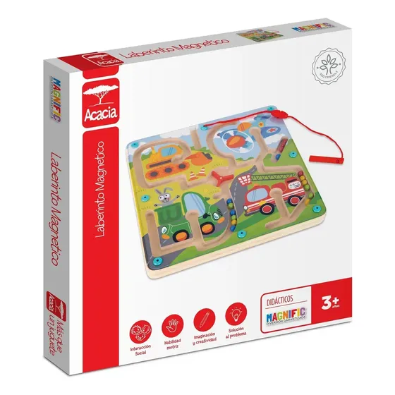 Laberinto Magnético de Madera para Niños – Juego Didáctico para Motricidad Fina