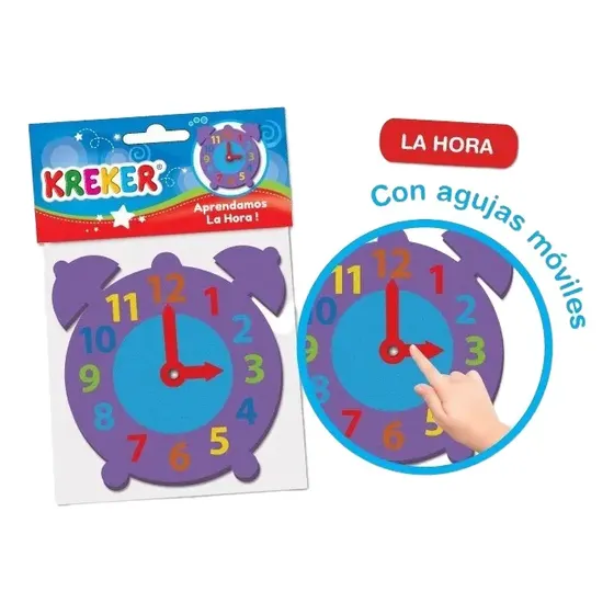 Aprendo La Hora Reloj Didáctico Agujas Móviles Eva Kreker