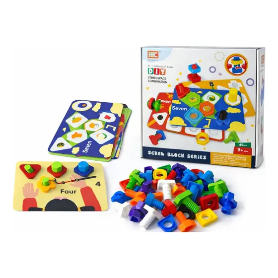Juego Didáctico Tornillos Tuercas Colores Motricidad Fina