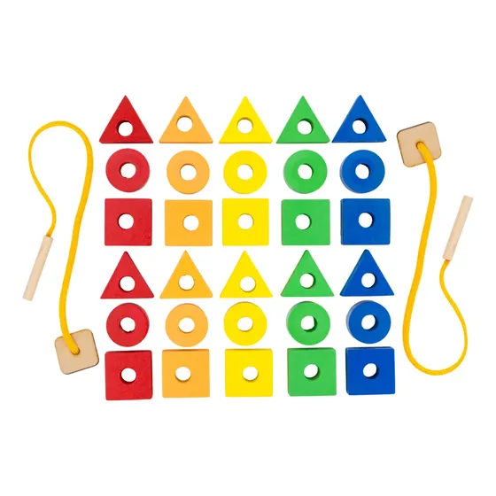 Juego Didáctico Madera Enhebrado 30 Piezas Colores Juguete motricidad fina concentracion estimulacion cognitiva sensorial tienda cracovia